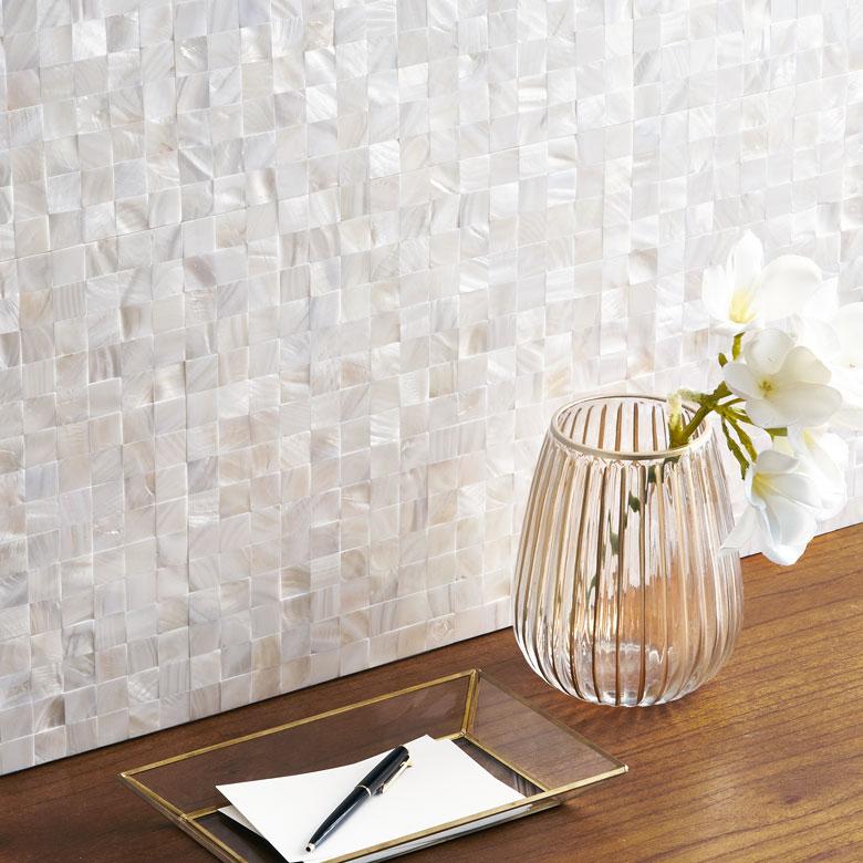 タイル シール モザイク 天然 シェル 貝 リアル 1枚 高級感 シート 防水 ウォール ステッカー デコレーション リメイク インテリア 壁材 西海岸 67127 | ELEMENTS（インテリア） | 09