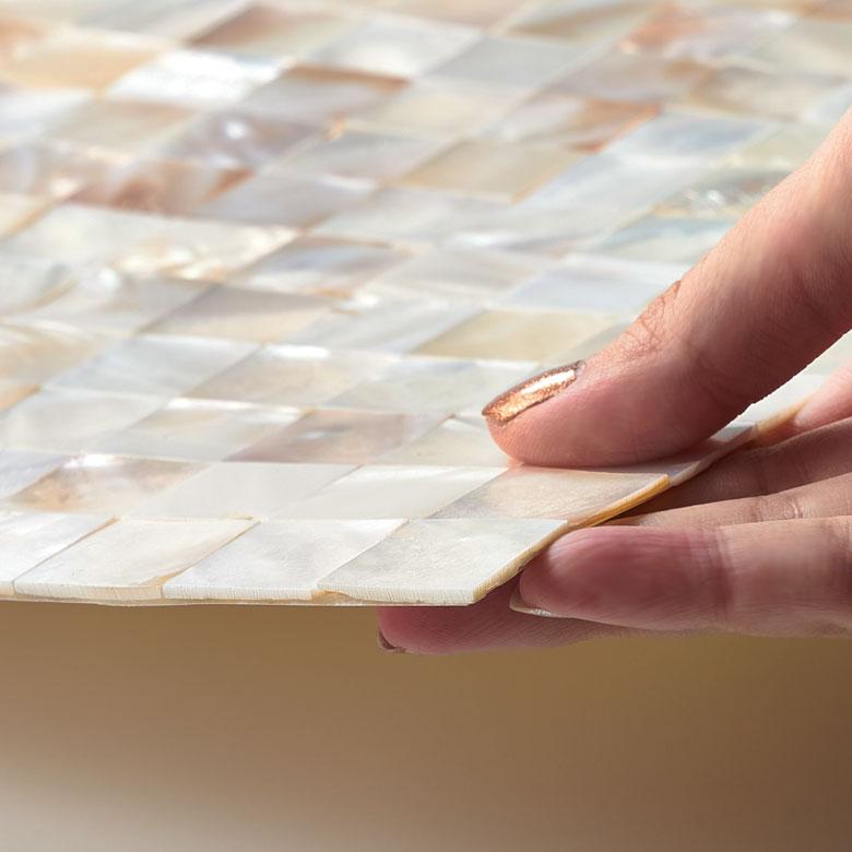 タイル シール モザイク 天然 シェル 貝 リアル 4枚 高級感 シート 防水 ウォール ステッカー デコレーション リメイク インテリア 壁材 西海岸 67128-4 | ELEMENTS（インテリア） | 17