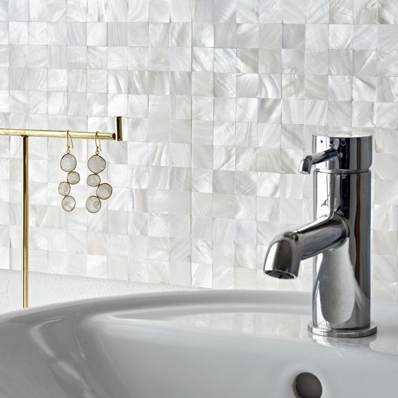 タイル シール モザイク 天然 シェル 貝 リアル 1枚 高級感 シート 防水 ウォール ステッカー デコレーション リメイク インテリア 壁材 西海岸 67128 | ELEMENTS（インテリア） | 15