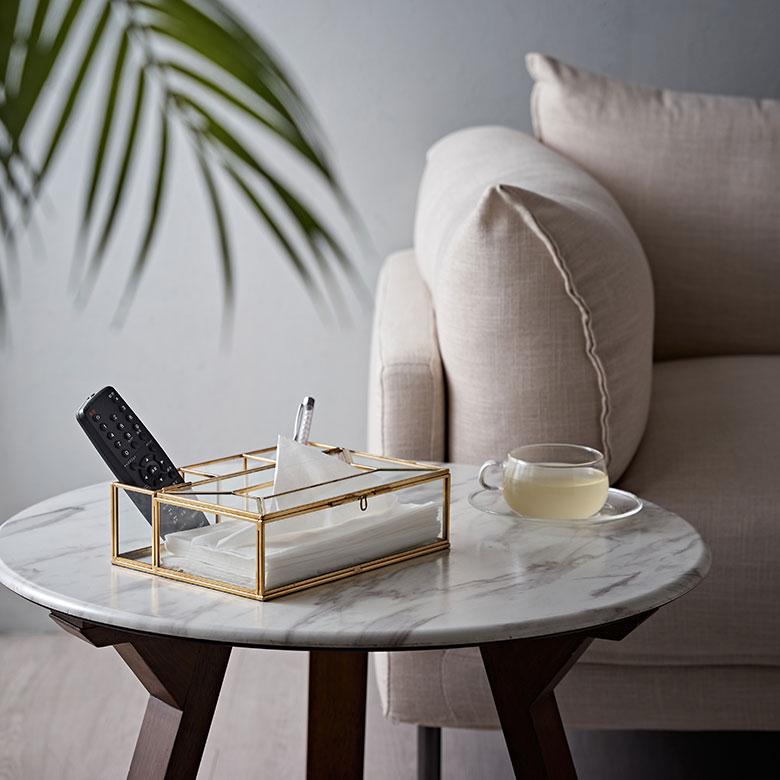 ティッシュ ケース ボックス リモコン ラック ガラス 真鍮 ふた 付き リビング 小物  収納 カバー おしゃれ 北欧 リゾート 雑貨 インテリア 西海岸 67149 | ELEMENTS（インテリア） | 13