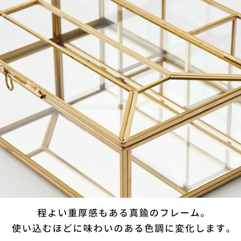 ティッシュ ケース ボックス リモコン ラック ガラス 真鍮 ふた 付き リビング 小物  収納 カバー おしゃれ 北欧 リゾート 雑貨 インテリア 西海岸 67149 | ELEMENTS（インテリア） | 15