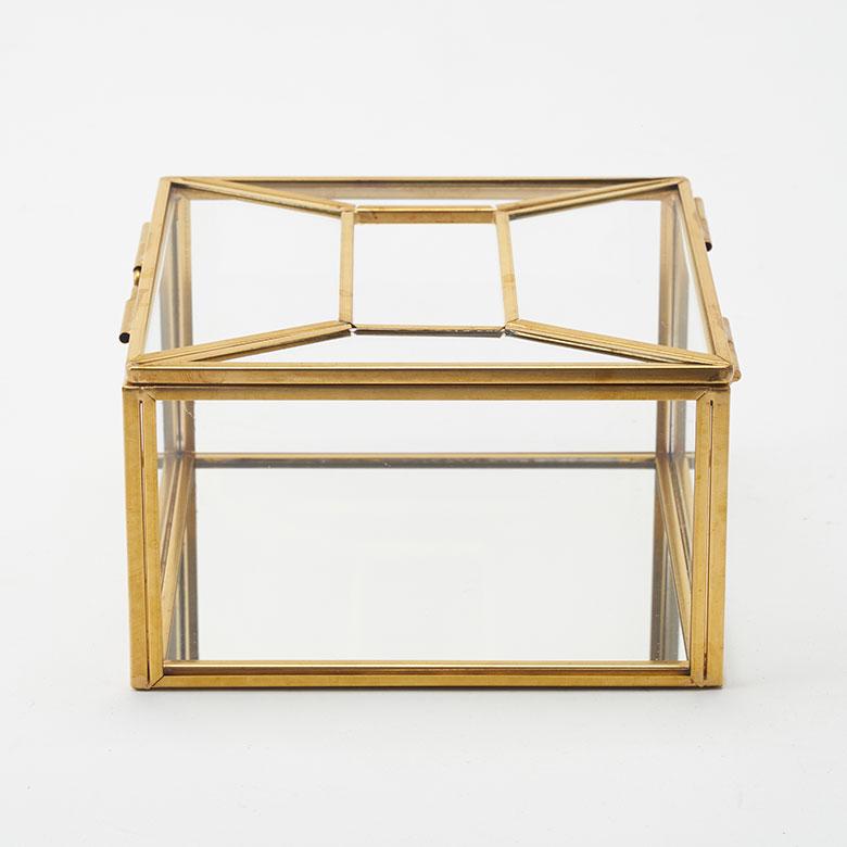 ティッシュ ケース ボックス ハーフ サイズ ガラス 真鍮 ふた 付き コンパクト カバー ポケット おしゃれ 北欧 リゾート 雑貨 インテリア 西海岸 67150 | ELEMENTS（インテリア） | 18