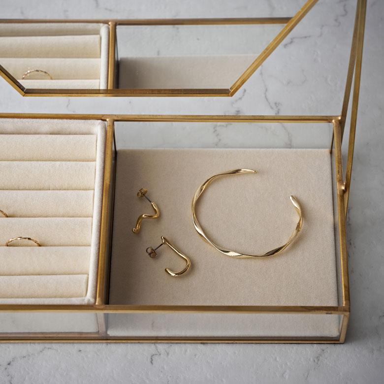 ミラー アクセサリー ケース 六角形 鏡 収納 ガラス 真鍮 ジュエリー ボックス 置き ディスプレイ おしゃれ 北欧 リゾート 雑貨 インテリア 西海岸 67151 | ELEMENTS（インテリア） | 11