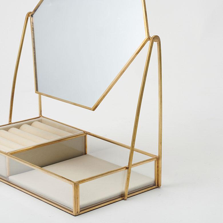 コレクション ヴィンテージ 真鍮 ガラス製 ミラー鏡 飾り棚 レトロ コレクション ヴィンテージ 真鍮 ガラス製 ミラー鏡 飾り棚 レトロ