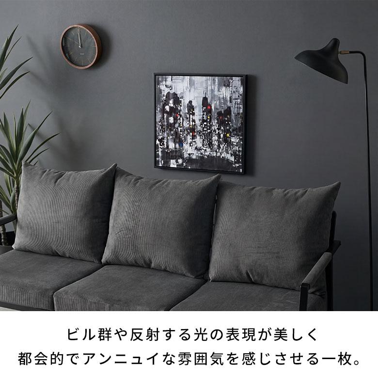 アートパネル フレーム付き モノクロ モノトーン ホテルライク モダン ニューヨーク アメリカン 正方形 リビング 玄関 絵画 キャンバスアート 額縁 67152-bk | ELEMENTS（インテリア） | 03