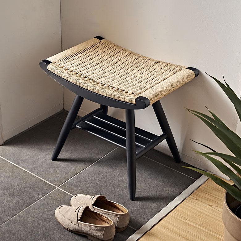 スツール 椅子 チェア ベンチ 座高面 45cm オットマン 1人 掛け 1P 腰掛け コンパクト 軽量 荷物置き おしゃれ 北欧 リゾート 家具 インテリア 西海岸風 67159 | ELEMENTS（インテリア） | 09