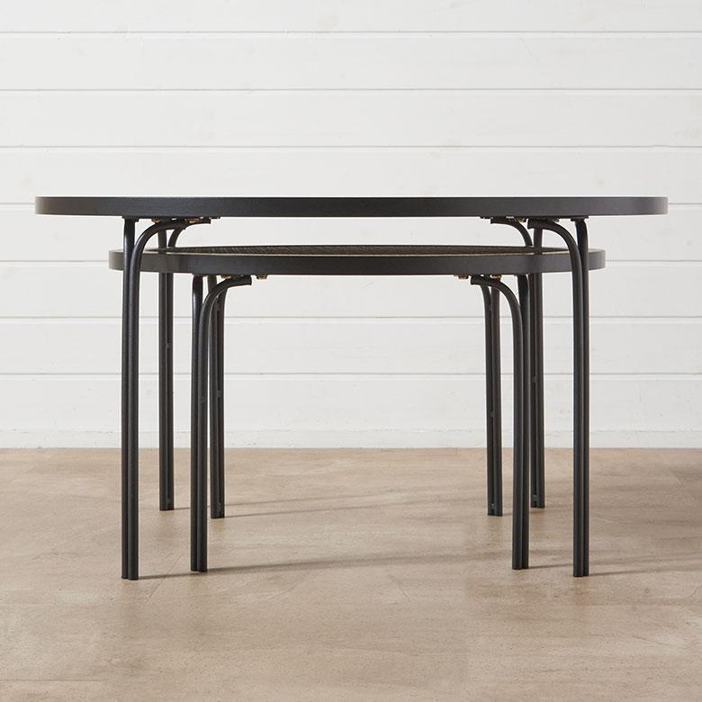 ネストテーブル 丸 テーブル 70cm 55cm 2個 ラタン 円形 丸型 センターテーブル 木製 ローテーブル おしゃれ 家具 西海岸 インテリア サーフ コースタル 67185 | ELEMENTS（インテリア） | 15