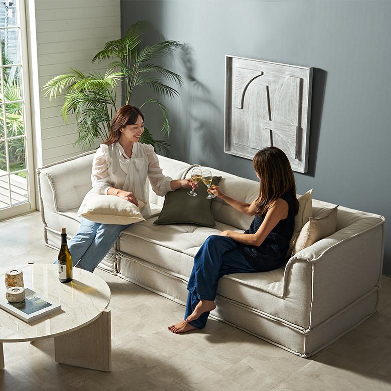 フロアソファ 1人 ソファー おしゃれ ソファ 1人掛け ローソファー 低い 組み合わせ自由 ワイド 単品 シンプル 北欧 リゾート 家具 インテリア 西海岸 67198 | ELEMENTS（インテリア） | 18