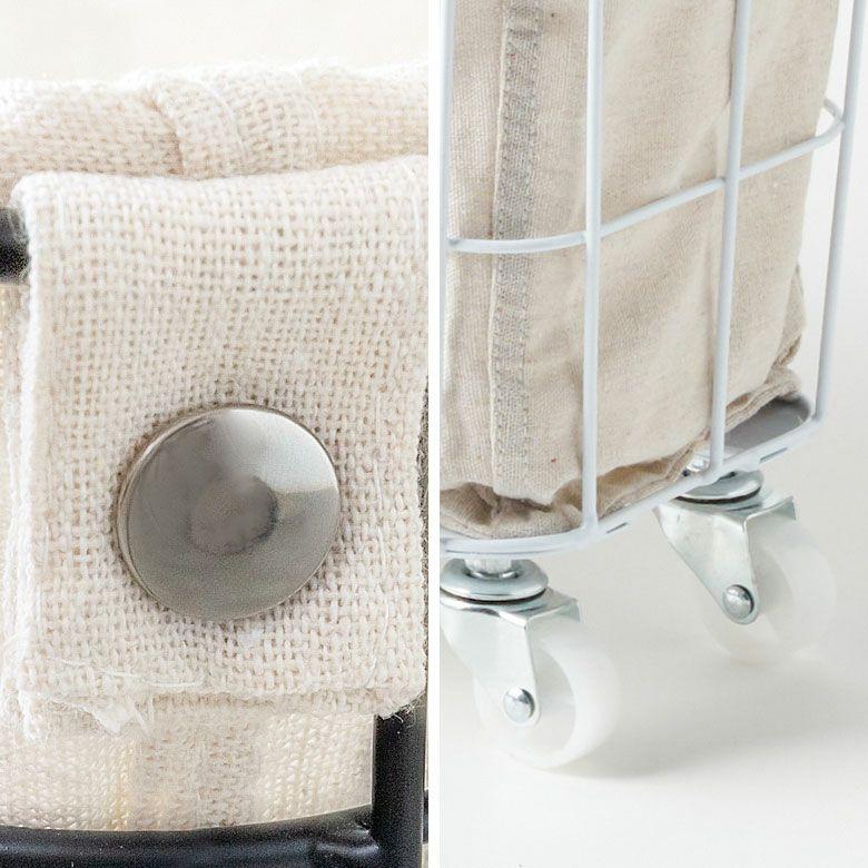 ランドリーバスケット キャスター ワイヤーバスケット おしゃれ 大容量 かご バスケット 収納 スチール 内布 洗濯物入れ 北欧 リゾート インテリア 西海岸 67201 | ELEMENTS（インテリア） | 14