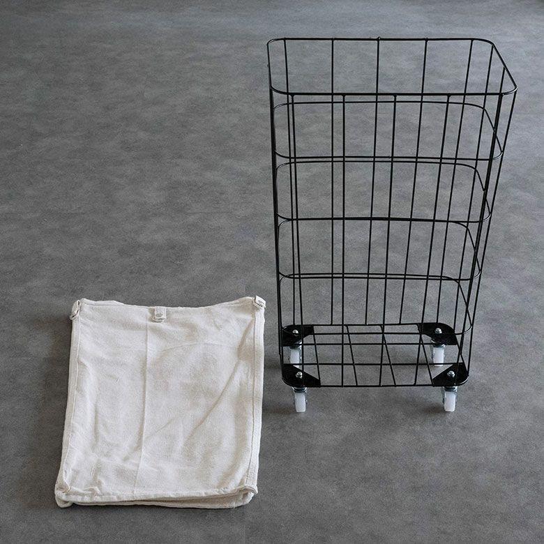 ランドリーバスケット キャスター ワイヤーバスケット おしゃれ 大容量 かご バスケット 収納 スチール 内布 洗濯物入れ 北欧 リゾート インテリア 西海岸 67201 | ELEMENTS（インテリア） | 15