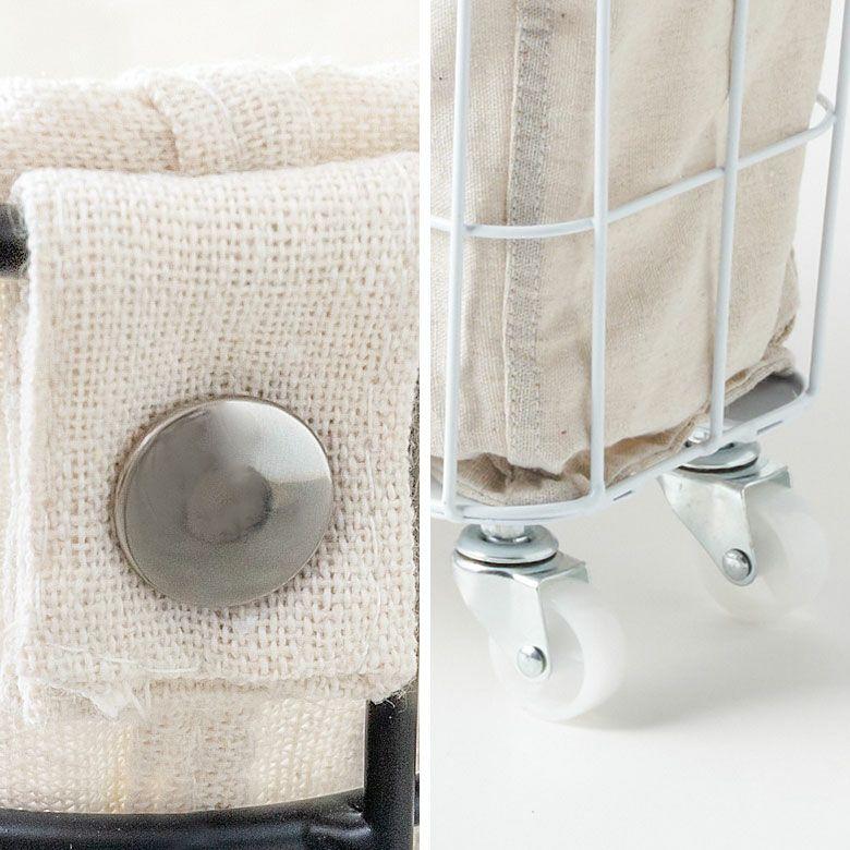 ランドリーバスケット キャスター ワイヤーバスケット おしゃれ 大容量 かご バスケット 収納 スチール 内布 洗濯物入れ 北欧 リゾート インテリア 西海岸 67202 | ELEMENTS（インテリア） | 14