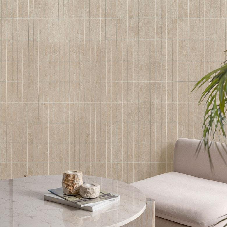 タイルシール ストーン調 ボーダー モザイク 石目調 3D 防水 DIY リメイクシート おしゃれ 壁紙 貼るだけ シート 約W29×D23×H0.3 1枚 [67205-1] |  | 07