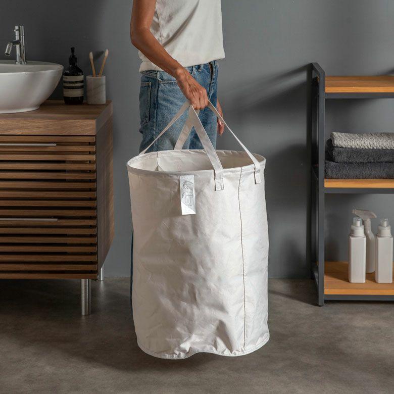 ランドリーバスケット 防水 折りたたみ 持ち手付き 脱衣かご 大容量 76L ゴミ箱 ダストボックス 洗面所 収納 おしゃれ 北欧 リゾート インテリア 67207 | ブランド登録なし | 08