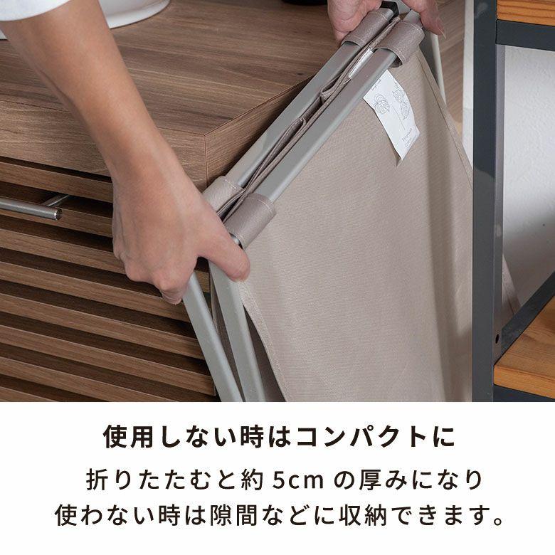 ランドリーバスケット 防水 折りたたみ 脱衣かご スリム 大容量 フレーム付き 50L ゴミ箱 洗面所 収納 おしゃれ 北欧 リゾート インテリア 自立 西海岸 67208 | ブランド登録なし | 04