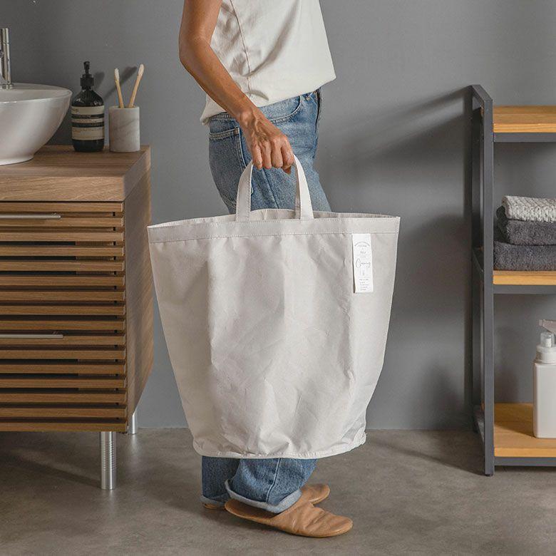 ランドリーバッグ 防水 折りたたみ 持ち手付き 脱衣かご 大容量 34L ゴミ箱 ダストボックス 洗面所 収納 おしゃれ 北欧 リゾート インテリア 自立 西海岸 67209 | ブランド登録なし | 09