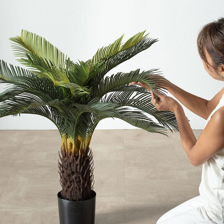 フェイクグリーン ソテツ 6号鉢 観葉植物 水やり不要 フェイク おしゃれ 卓上 小さめ  玄関 リビング 室内 屋外 人工植物 60cm 鉢付き インテリア リアル 67282 | ブランド登録なし | 18