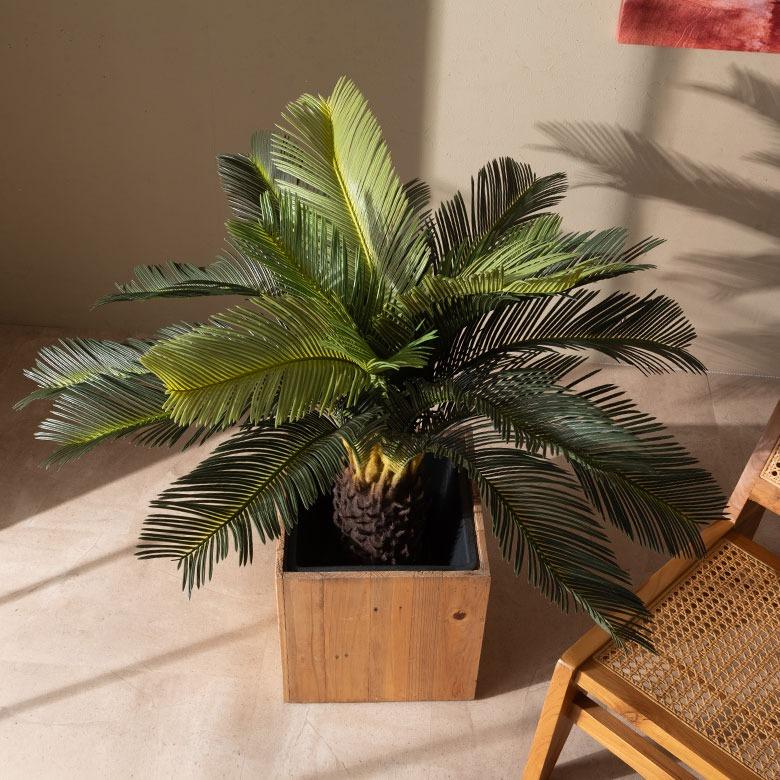 フェイクグリーン ソテツ 6号鉢 観葉植物 水やり不要 フェイク おしゃれ 卓上 小さめ  玄関 リビング 室内 屋外 人工植物 60cm 鉢付き インテリア リアル 67282 | ブランド登録なし | 10