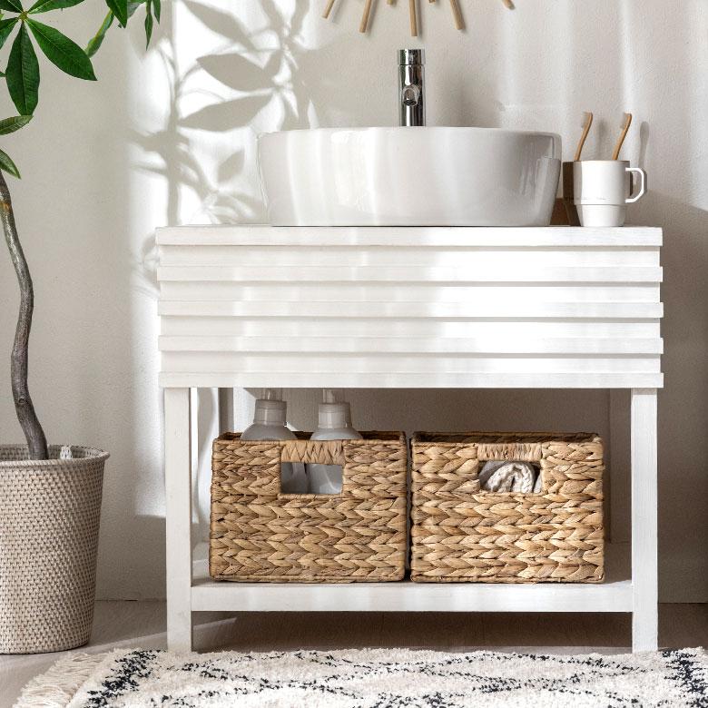 かご バスケット 持ち手 付き ウォーターヒヤシンス製 S カラー ボックス インナー 収納 ケース カゴ 荷物 入れ ナチュラル おしゃれ 北欧 雑貨 西海岸 50704 | ELEMENTS（インテリア） | 10