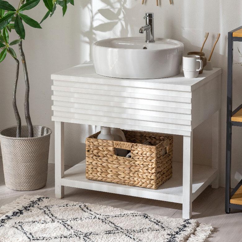 かご バスケット 持ち手 付き ウォーターヒヤシンス製 M カラー ボックス インナー 収納 ケース カゴ 荷物 入れ ナチュラル おしゃれ 北欧 雑貨 西海岸 50703 | ELEMENTS（インテリア） | 10