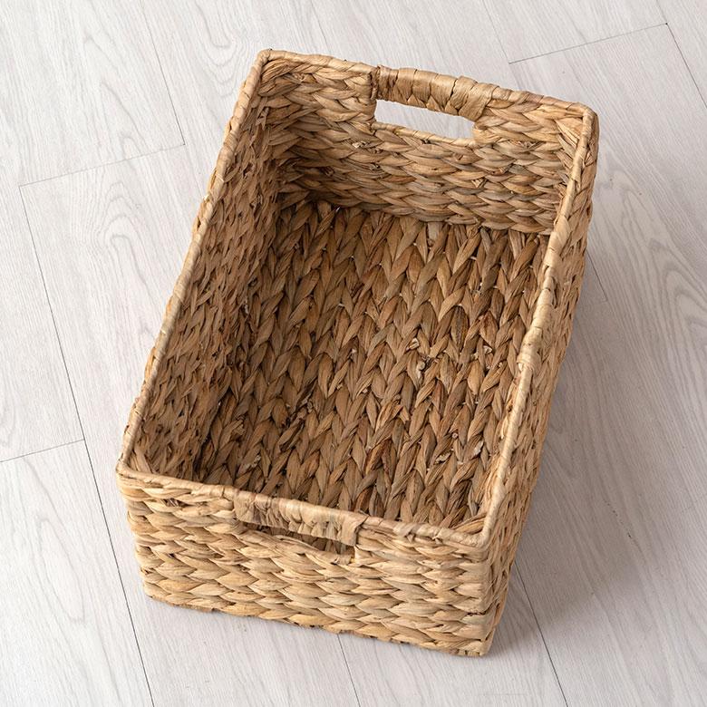 かご バスケット 持ち手 付き ウォーターヒヤシンス製 L カラー ボックス インナー 収納 ケース カゴ 荷物 入れ ナチュラル おしゃれ 北欧 雑貨 西海岸 50702 | ELEMENTS（インテリア） | 15