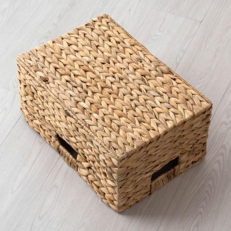 かご バスケット 持ち手 付き ウォーターヒヤシンス製 L カラー ボックス インナー 収納 ケース カゴ 荷物 入れ ナチュラル おしゃれ 北欧 雑貨 西海岸 50702 | ELEMENTS（インテリア） | 14