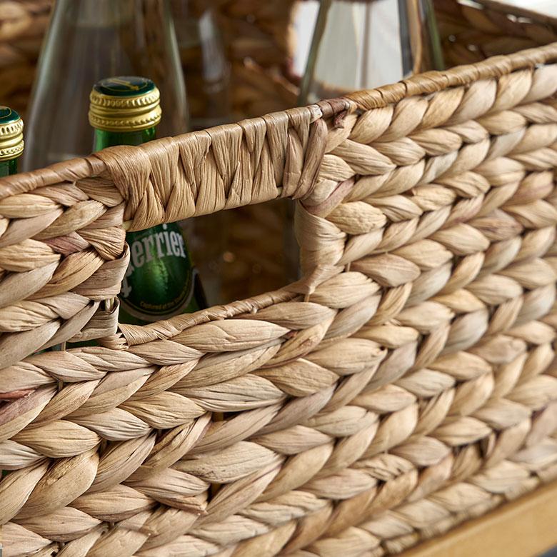 かご バスケット 持ち手 付き ウォーターヒヤシンス製 L カラー ボックス インナー 収納 ケース カゴ 荷物 入れ ナチュラル おしゃれ 北欧 雑貨 西海岸 50702 | ELEMENTS（インテリア） | 03