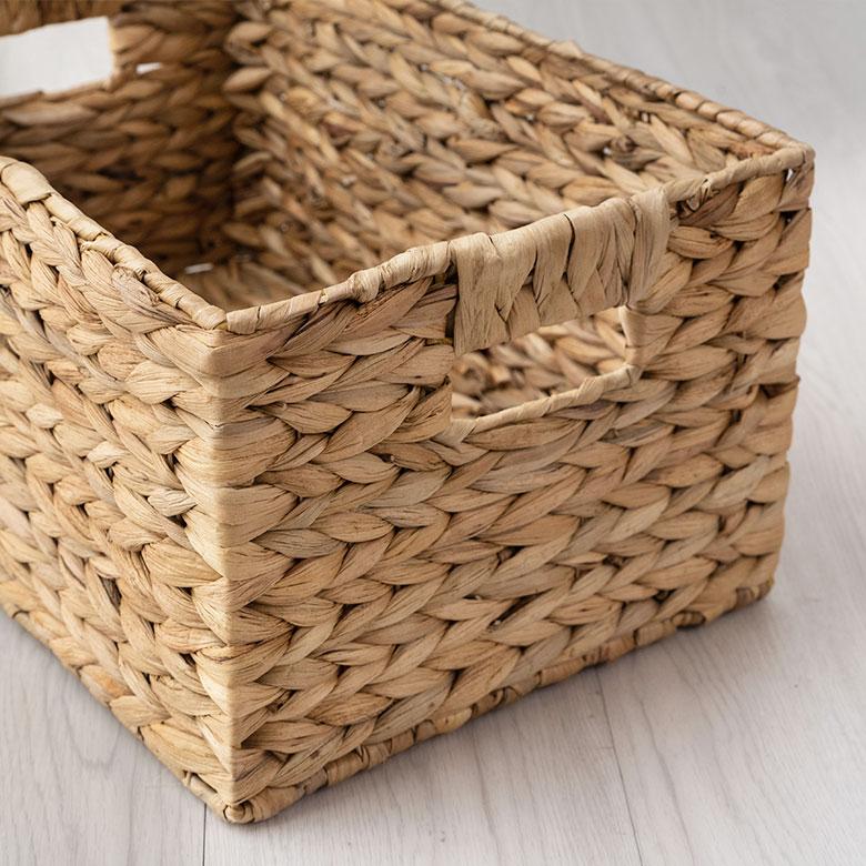 かご バスケット 持ち手 付き ウォーターヒヤシンス製 L カラー ボックス インナー 収納 ケース カゴ 荷物 入れ ナチュラル おしゃれ 北欧 雑貨 西海岸 50702 | ELEMENTS（インテリア） | 05