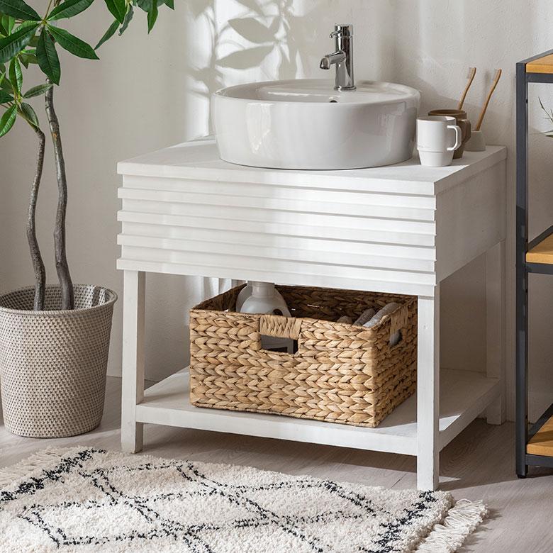 かご バスケット 持ち手 付き ウォーターヒヤシンス製 L カラー ボックス インナー 収納 ケース カゴ 荷物 入れ ナチュラル おしゃれ 北欧 雑貨 西海岸 50702 | ELEMENTS（インテリア） | 08