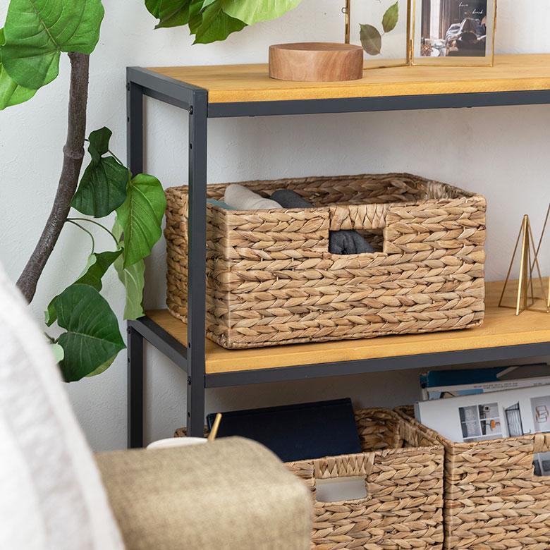 かご バスケット 持ち手 付き ウォーターヒヤシンス製 L カラー ボックス インナー 収納 ケース カゴ 荷物 入れ ナチュラル おしゃれ 北欧 雑貨 西海岸 50702 | ELEMENTS（インテリア） | 09