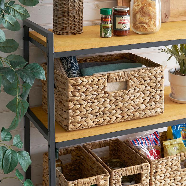 かご バスケット 持ち手 付き ウォーターヒヤシンス製 L カラー ボックス インナー 収納 ケース カゴ 荷物 入れ ナチュラル おしゃれ 北欧 雑貨 西海岸 50702 | ELEMENTS（インテリア） | 08