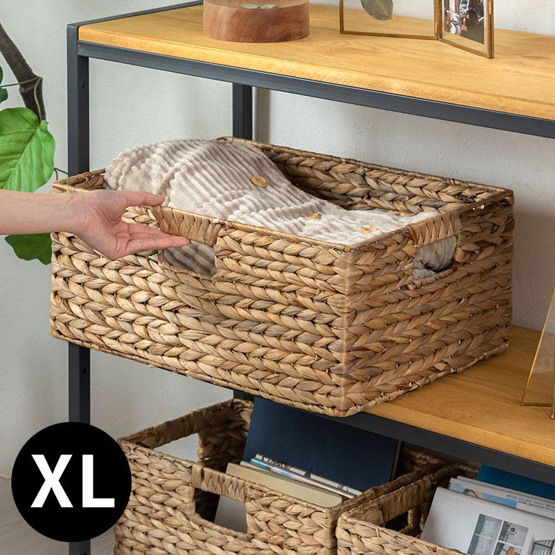 かご バスケット 持ち手 付き ウォーターヒヤシンス製 XL カラー ボックス インナー 収納 ケース カゴ 荷物 入れ ナチュラル おしゃれ 北欧 雑貨 西海岸 50701 | ELEMENTS（インテリア）