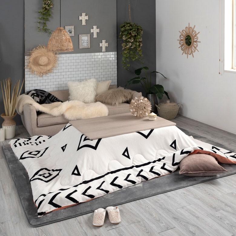 こたつ布団 長方形 約190×240cm ベニオワレン風 モノトーン おしゃれ 掛け布団 カジュアル フランネル 70010-wh | ブランド登録なし | 13