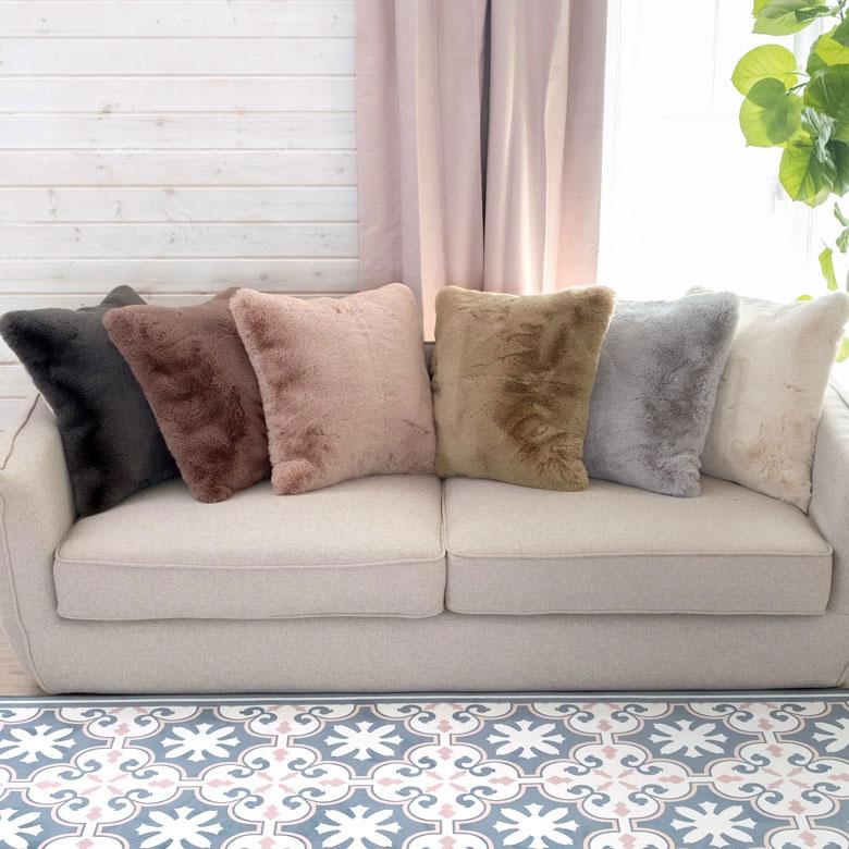 クッションカバー クッション 約45×45cm フェイクファー