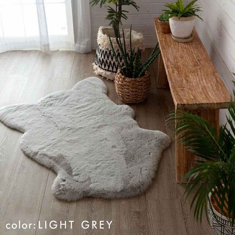 ラグ ラグマット 約100×70cm フェイクファー フェイクラビットファー 洗える 滑り止め カーペット じゅうたん あったか 無地 シンプル 起毛 シャギー 70017 | ELEMENTS（インテリア） | 15