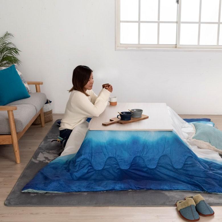 こたつ布団 長方形 190×240cm 海 波 サーフスタイル サーフィン 西海岸