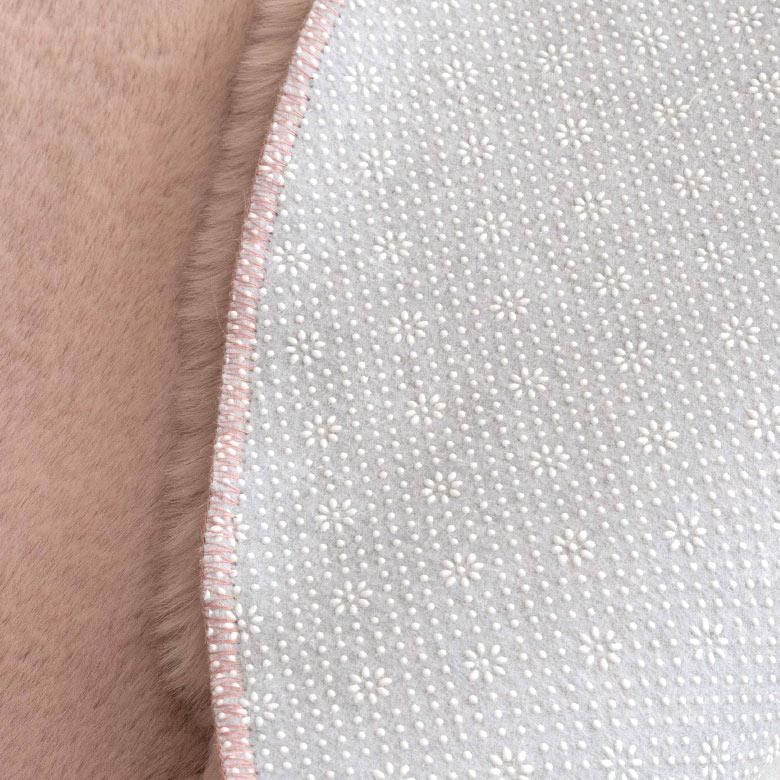 ラグ ラグマット 円形 約 直径 100cm フェイクファー フェイクラビットファー 洗える 丸洗い 滑り止め カーペット 無地 シンプル 起毛 ムートン ボア 70109 | ELEMENTS（インテリア） | 18