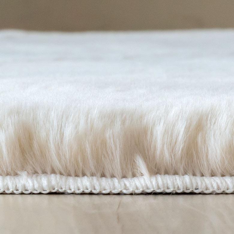 ラグ ラグマット 円形 約 直径 100cm フェイクファー フェイクラビットファー 洗える 丸洗い 滑り止め カーペット 無地 シンプル 起毛 ムートン ボア 70109 | ELEMENTS（インテリア） | 11