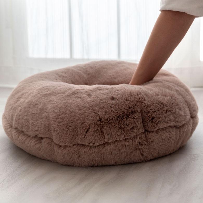 クッション ラウンドクッション ラウンド 丸 約 直径 45cm フェイクファー フェイクラビットファー 丸形 丸型 あったか 無地 シンプル ムートン ボア 70111 | ブランド登録なし | 10