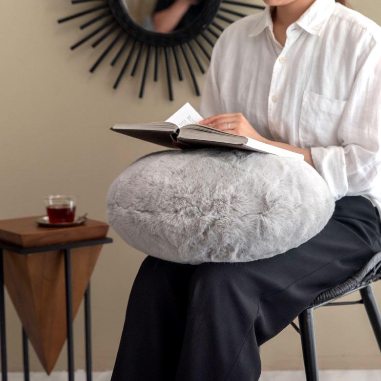 クッション ラウンドクッション ラウンド 丸 約 直径 45cm フェイクファー フェイクラビットファー 丸形 丸型 あったか 無地 シンプル ムートン ボア 70111 | ブランド登録なし | 11