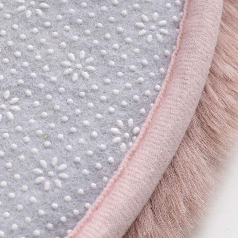 チェアパッド 座布団 円形 約 直径 35cm フェイクラビットファー 丸形 丸型 洗える 丸洗い 滑り止め あったか 無地 シンプル フェイク ムートン ボア 70112 | ブランド登録なし | 07