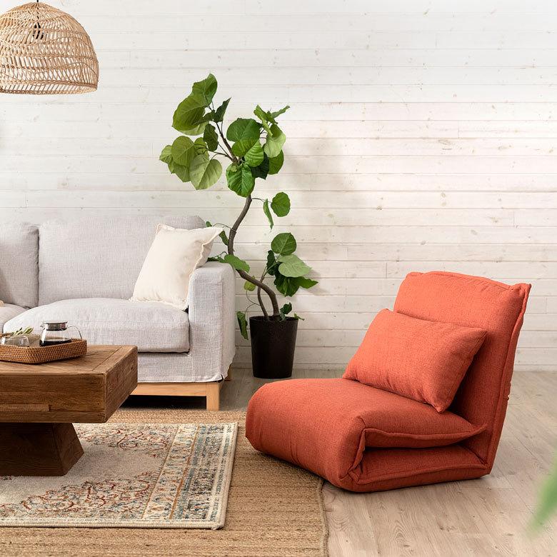 フロアソファ クッション付き 6段階 リクライニング 一人掛け コンパクト 座椅子 簡易ベッド 北欧 4way おしゃれ 折りたたみ マットレス 70113 | ELEMENTS（インテリア） | 16