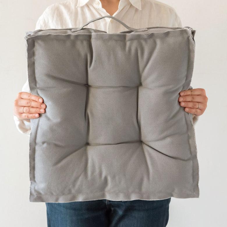 クッション スクエア 正方形 四角 キャンバス地 幅約42cm 座布団 座椅子 厚手 おしゃれ インテリア 70114 | ブランド登録なし | 21