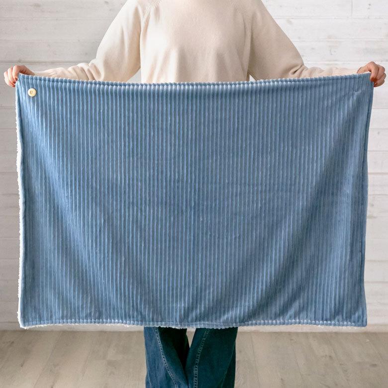 ブランケット ひざ掛け コーデュロイ ボア ふわふわ 幅約70cm 防寒 無地 洗濯可 洗える ウォッシャブル ボタン付き おしゃれ 70116 | ELEMENTS（インテリア） | 14