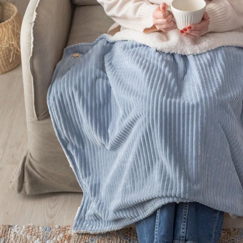 ブランケット ひざ掛け コーデュロイ ボア ふわふわ 幅約70cm 防寒 無地 洗濯可 洗える ウォッシャブル ボタン付き おしゃれ 70116 | ELEMENTS（インテリア） | 16