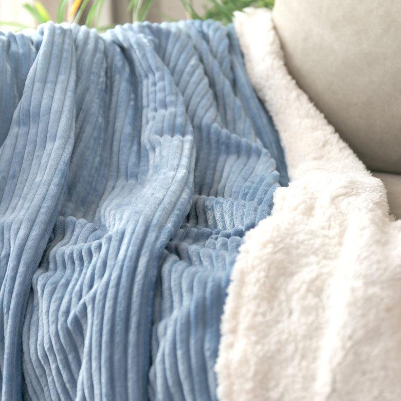 ブランケット ひざ掛け コーデュロイ ボア ふわふわ 幅約100cm 防寒 無地 洗濯可 洗える ウォッシャブル ボタン付き おしゃれ 70117 | ELEMENTS（インテリア） | 21