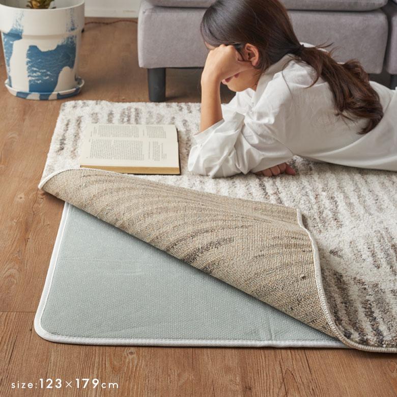 下敷き ラグ 100x140cm 対応 滑り止め付き クッション性 洗える 手洗い 防音 転倒 対策 遮音 床暖房 ホットカーペット 可 マット おしゃれ 北欧 西海岸 70201 | ELEMENTS（インテリア） | 12