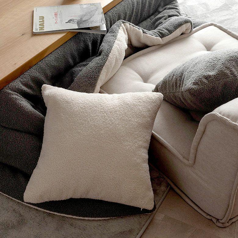 クッションカバー 45×45 洗える ブークレ 丸洗いOK 無地 クッション カバー のみ 正方形 角型 あったか 冬 おしゃれ 北欧 リゾート インテリア 西海岸 70207 | ELEMENTS（インテリア） | 04