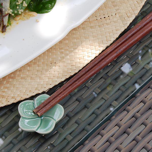 アジアン雑貨 プルメリアの花模様のお箸置き フラット-１輪タイプ グリーン アジア工房 7225 | ブランド登録なし | 01