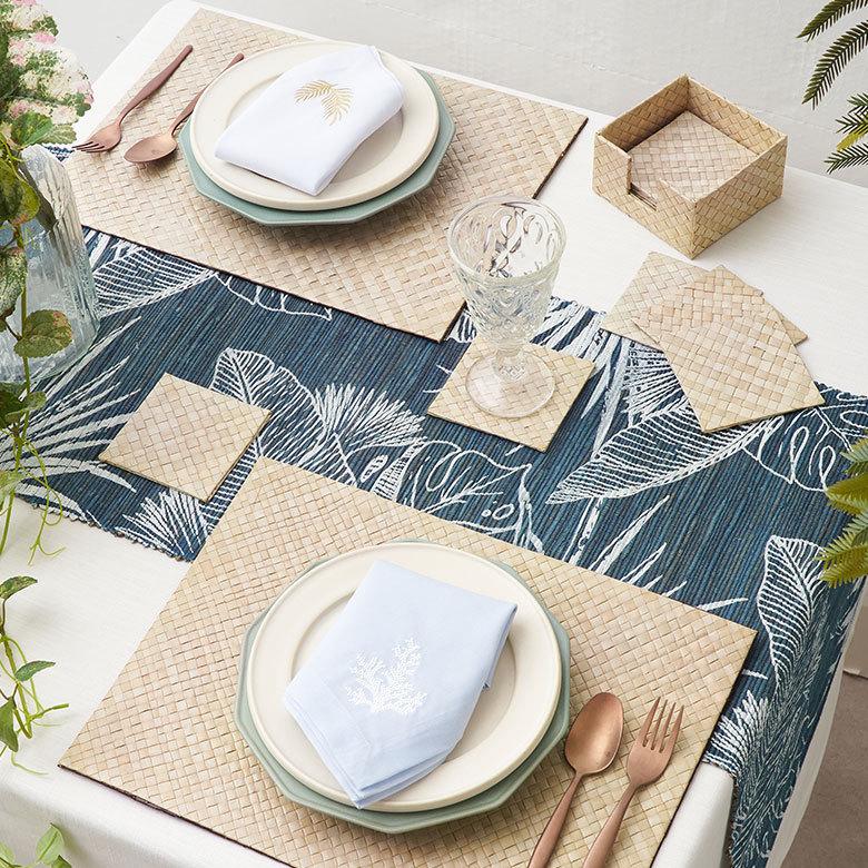 コースター スクエア 12枚セット パンダン編み 収納ケース付き 正方形 四角形 トレー テーブルウェア ナチュラル ソーサー キッチン 小物 グッズ 雑貨 7413 | ブランド登録なし | 11