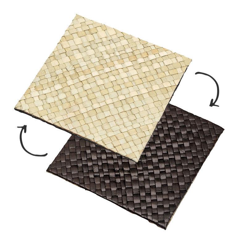 コースター リバーシブル 四角 正方形 天然素材 パンダン リゾート アジアン アジア雑貨 上品 おしゃれ 7414 | ブランド登録なし | 01